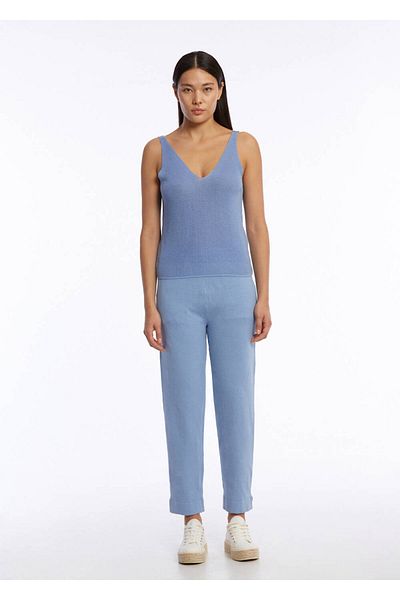 Knitss Tricotaj din amestec de bumbac organic Top Albastru