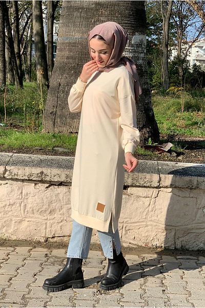 Moda Rosa 24K36450 - BEIGE - SOUL PUANE LONG SWEAT