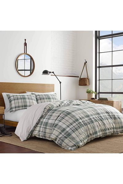 erorex Twin Duvet Cover Set Cotton Reversible Bedding With Matching Sham Plaid Home Decor For All Seasons