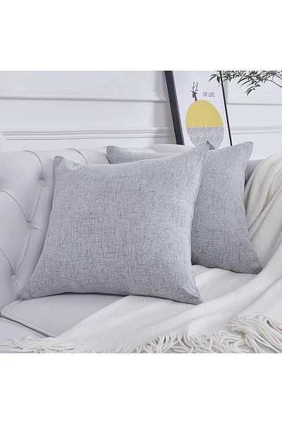 erorex Soft Linen Decorative Solid Filled Cushion 40X40 Light Grey