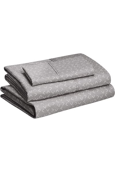 erorex Lightweight Super Soft Easy Care Microfiber Bed Sheet Set With 14” Deep Pockets Twin Gray Arrows