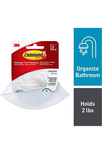 erorex Bath Soap Dish Clear Frosted Transparent Color 1 Dish + 2 Strips Pack Support 900Gr. Water