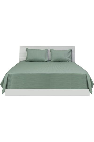 erorex 3Pc Double Bed Sheet Set 250Tc 100 Percent Cotton Dobby Box Sateen Size: 220 X 240 Cm Sage Green