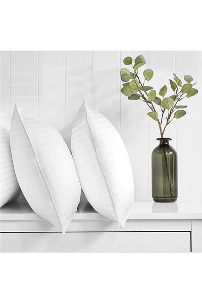 erorex 3 Piece Comfortable Strip Hotel Pillow Microfiber White 90X50