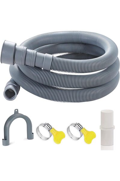 erorex Washing Machine Drain Hos 2M Universal Drain Hose Extension Pipe Kit Flexible Portable Discharge