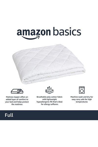 erorex Hypoallergenic Quilted Mattress Topper Pad Cover 18 Inch Deep Full