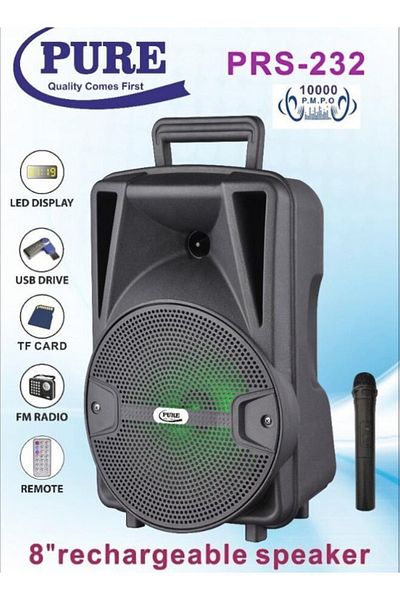 Pure شاشة LED PRS-232 قابلة لإعادة الشحن مقاس 8 بوصات