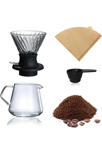 erorex V60 Drip Coffee Set,Drip Brew Pour Over Coffee Set,Smart Hand-Pour Coffee Maker Set, 4 1 Drip