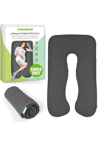 erorex Pregnancy Pillow Cover U Shaped Full Body Pillow Case Cover For Maternity Stretchy Cool Breathable