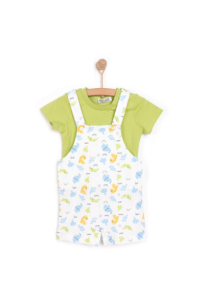 ebebek Hello Baby HelloBaby Yenidoğan Fil Desen Şort Salopet - Tshirt Takım E...