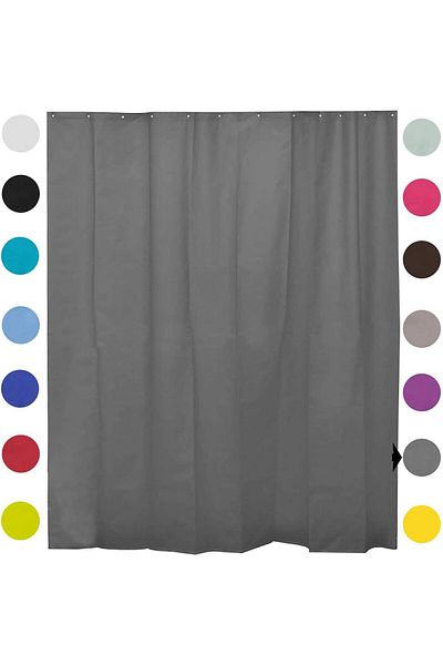 erorex 1101180 Mildew Resistant Extra Length Antimicrobial Peva Bathroom Shower Curtain Liner Grey 71Wx78H