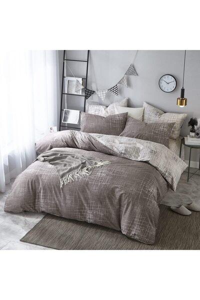 erorex Abstract Duvet Cover Queen 100 Percent Cotton Brown Gray Reversible Duvet Cover Set For Men Teens