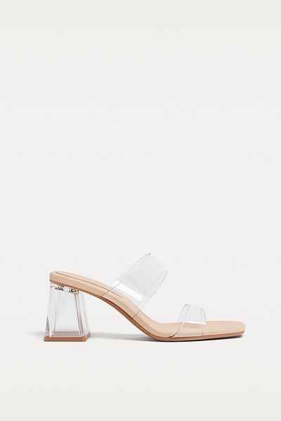Stradivarius Block heel vinyl sandals