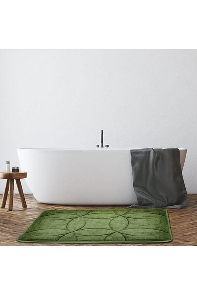 erorex Bathroom Rug 80 Cm Width X 50 Cm Height Green