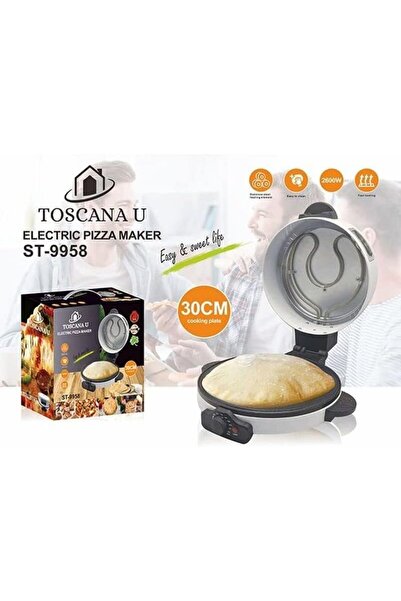 erorex صانعة خبز عربي بيتزا، ترموستات مباشر، طلاء غير لاصق أبيض، قدرة 2100 واط