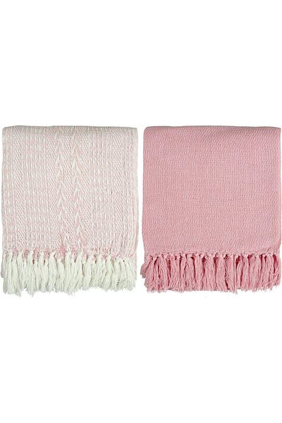 erorex Set Of 2 Home Décor Rustic Couch Sofa Chair Bed Batik Throw Blanket With Fringes Soft Warm Cozy