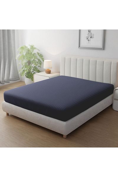 erorex Striped Microfiber Fitted Sheet Size: King 180 X 200 Cm Ultrasoft Plush Fabric Premium Durable