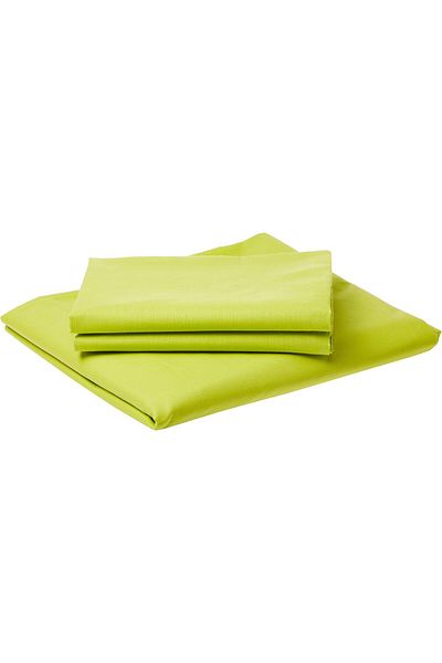 erorex Solid Bedsheets 3 Pieces Bedding Set Cotton King Green H23.2 X W29.6 D3.4 Cm