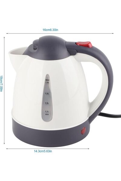 erorex Portable Travel Electric Kettle for Car, Truck, or Bus - 1L Capacity, 250W Power, White/Grey | Kettle with Lighter