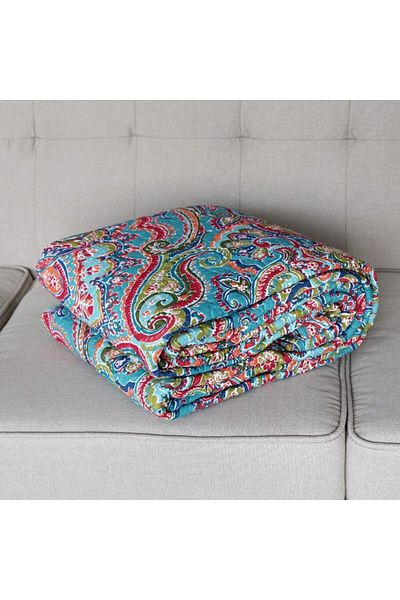 erorex Quilted Throw Blanket For Bed Couch Sofa European Gorgeous Floral 60X78 Inch
