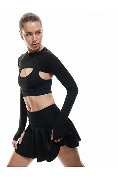 Koton High Waist Relaxed Fit Sports Shorts Skirt