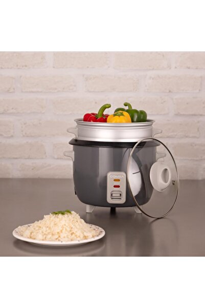 erorex 1L Electric Rice Cooker & Food Steamer, 2--1 Multi-Cooker Removable Nonstick Pot, Extendable