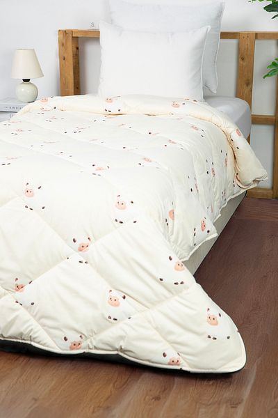 FAVORA Dolly Bead Wool Content Washable Quilt 155X215 - Cream