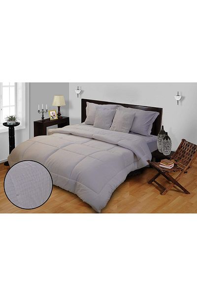 erorex Single Duvet Cover 1Pc 250Tc 100 Percent Cotton Dobby Box Sateen Size: 165 X 225 Cm Silver