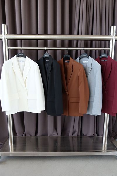 Özge Özgenç Double Breasted Collar Ornamental Pocket Blazer Jacket