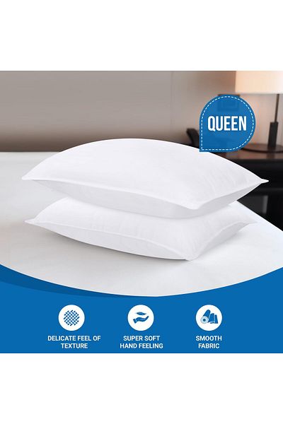 erorex Bed Pillows For Sleeping White Queen Size Set Of 2 Hotel Pillows Cooling Pillows For Side Back Or