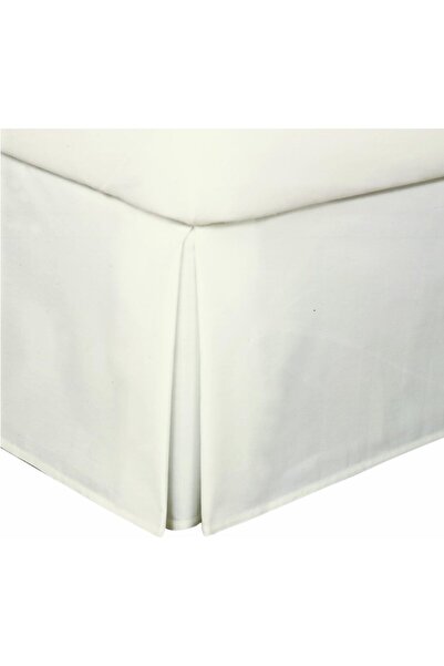 erorex تنورة سرير كلاسيكية مصممة حسب الطلب من فندق لوكس بطول 14 بوصة ومزينة بثنيات، مقاس كاليفورنيا كينج، عاجي