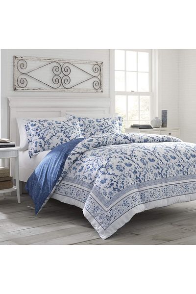 erorex Charlotte Duvet Cover Set King Medium Blue