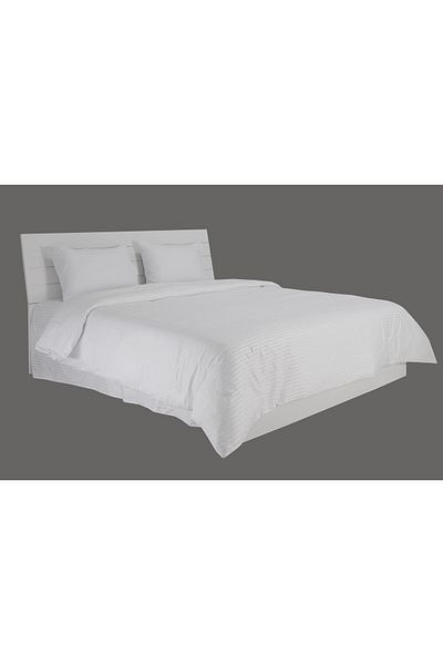 erorex Queen Duvet Cover 3Pc Set 100 Percent Cotton 250Tc Sateen 1Cm Stripe Size: 245X245Cm + 2Pc