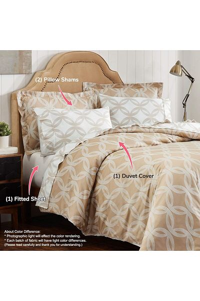 erorex Duvet Cover Set 4 Pcs 100 Percent Cotton Bedding For Single Bed Reversible Style With Printed