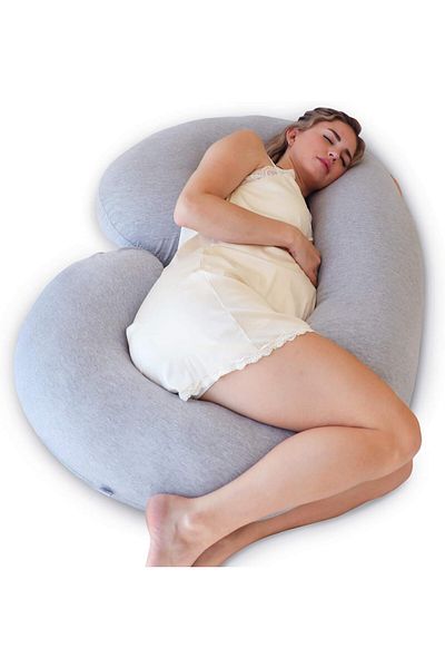erorex Pregnancy Pillows C Shape Full Body Pillow And Maternity Support Grey Jersey Cover Support For Back