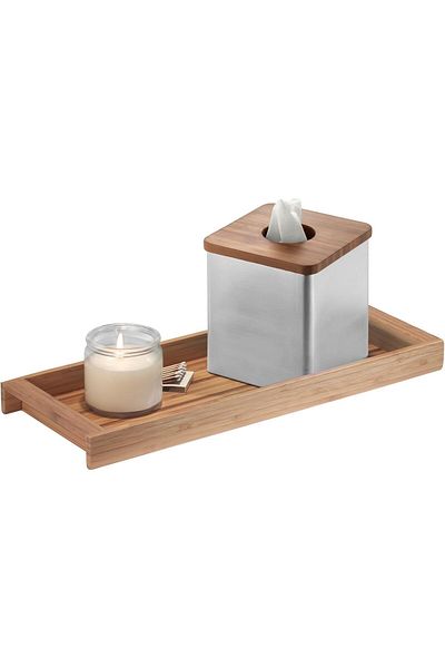 erorex Formbu Wood Tabletop Storage Tray Wooden Organizer For Tissues Candles Soap Hand Towels Toilet