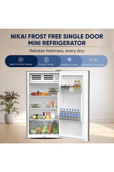 erorex 85 Liter 3 Cubic Feet Mini Refrigerator Two Removable Glass Shelves Vegetable Crisper 85L 3 Cu. Ft.
