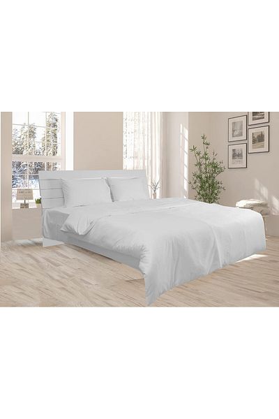 erorex Single Duvet Cover 1Pc 100 Percent Cotton 250Tc Dobby Box Sateen Size: 165X225Cm White