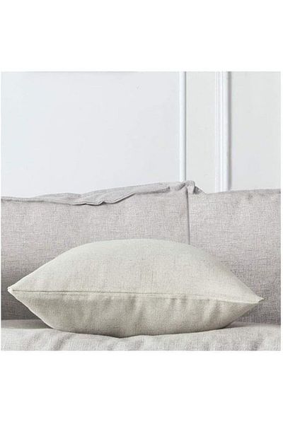 erorex Soft Linen Decorative Solid Filled Cushion 45*45 Cream Am.8563253 Kun
