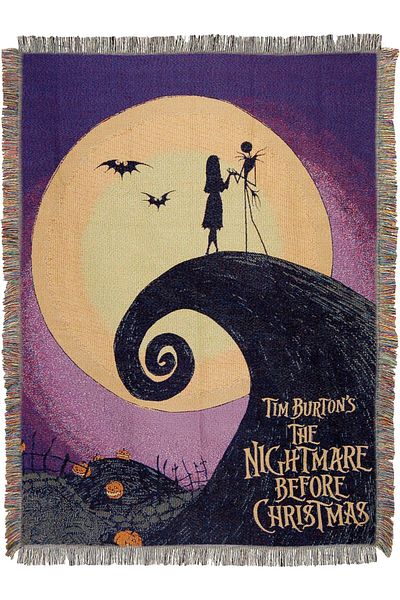 erorex Nightmare Before Christmas Linework Poster Inch Woven Tapestry Throw Blanket 48 Inch X 60 Inch