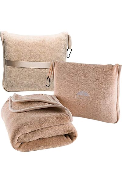 erorex Premium Soft Travel Blanket Pillow Airplane Blanket Packed In Soft Bag Pillowcase With Hand Luggage