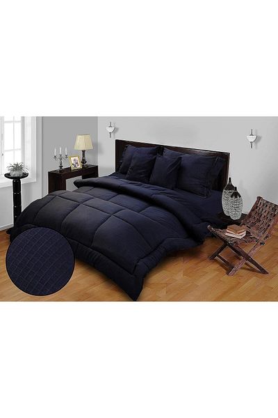 erorex 4Pc Single Comforter Set 100 Percent Cotton Dobby Box Sateen 250Gsm Soft Fiber Filling 160