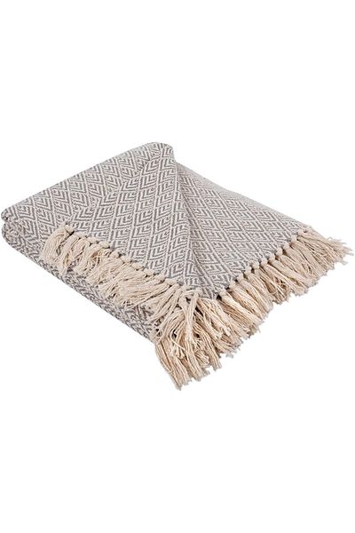 erorex Diamond Throw Collection Cotton Woven 50X60 Grey