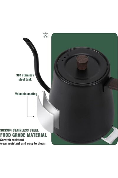 erorex Ulalov Gooseneck Electric Kettle, 0.8L Fast Boiling Hot Water Kettle, Stainless Steel Electric Tea