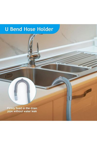 erorex Washing Machine Drain Hos 2M Universal Drain Hose Extension Pipe Kit Flexible Portable Discharge