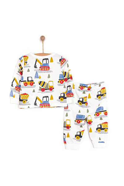 ebebek Hello Baby HelloBaby Uzun Kol Kepçe Desenli Bisiklet Yaka Pijama Takımı