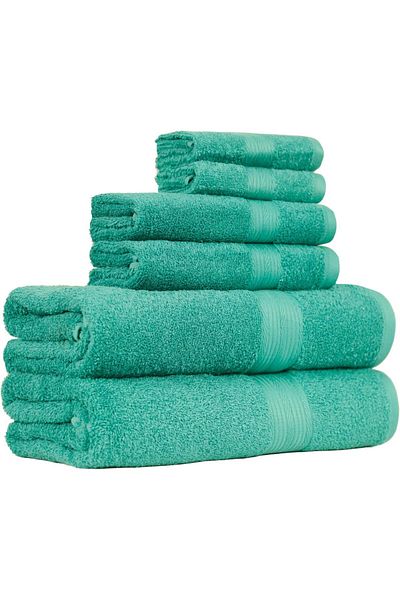erorex Fade Resistant Towel Set 6 Piece Teal