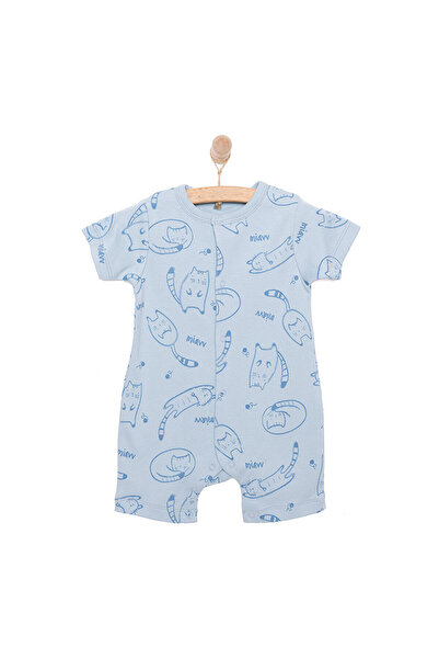 Bebetto Yenidoğan Organic Sleepy Cat Uni Kısa Tulum Unisex