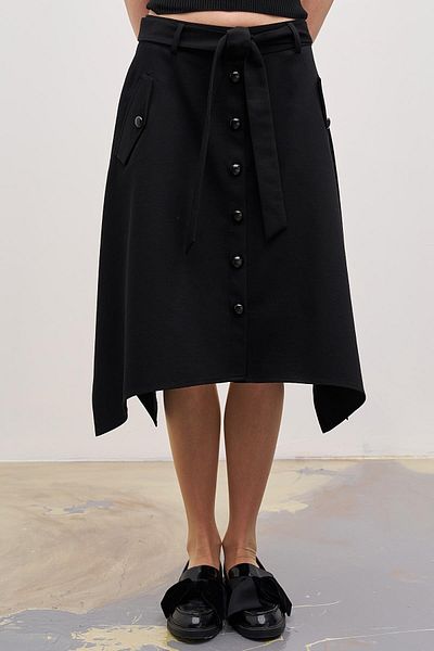 Journey Segmented-Front Buttoned Skirt