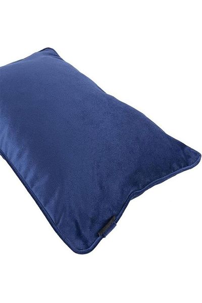 erorex Poly Filled Velvet Plain Matt Decorative Cushion 50X30Cm Blue